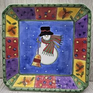 Sango Sweet Shoppe Christmas Large Square Candy Serving Dish‎ Bowl Sue Zipkin